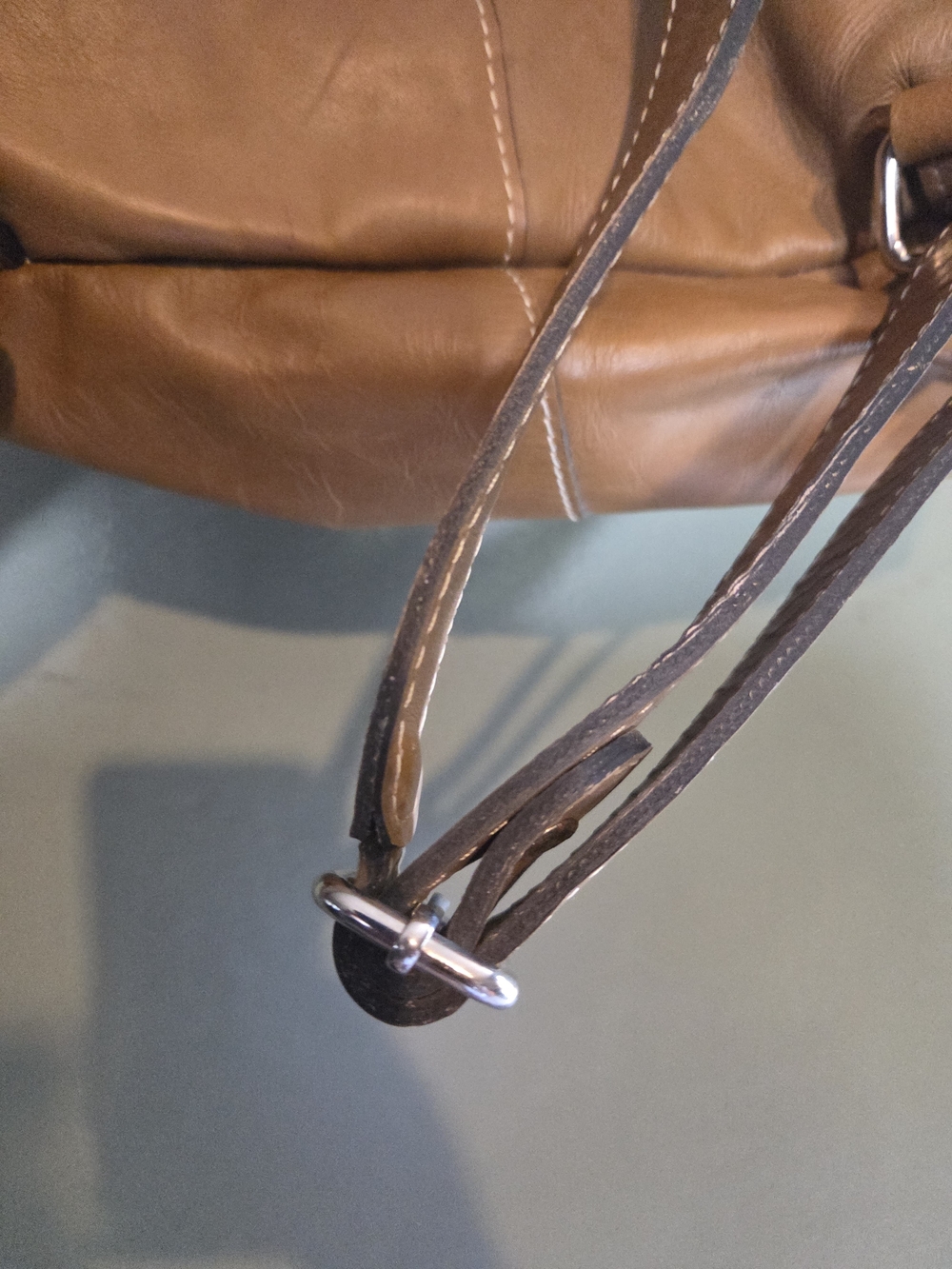 Pottery Barn Tan Leather Backpack with Front Hook - Picture 2 of 9